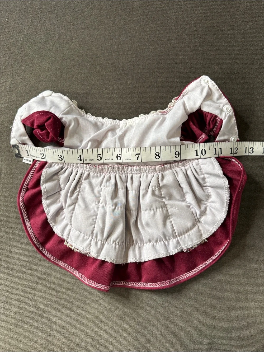 Pet Burgundy Lace Trim Dog Cat Dress Cream Ruffles Wedding Formal Size XS